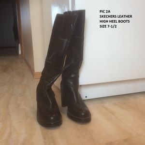 Skechers leather knee high boots